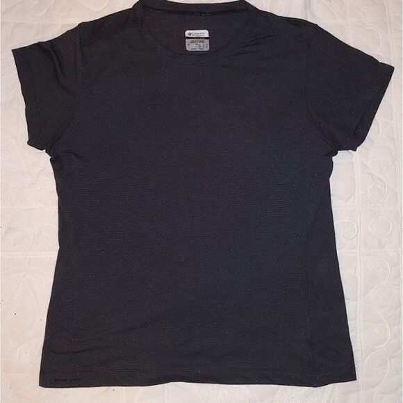 Columbia TITANIUM Women short sleeve shirt. US Large.  Grey/white. - Picture 1 of 6